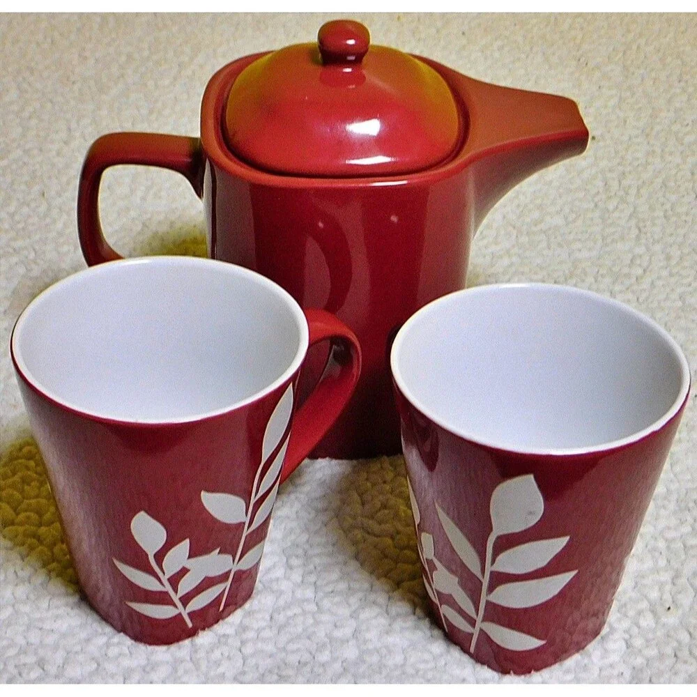 California Pantry Red Fern Tea Set